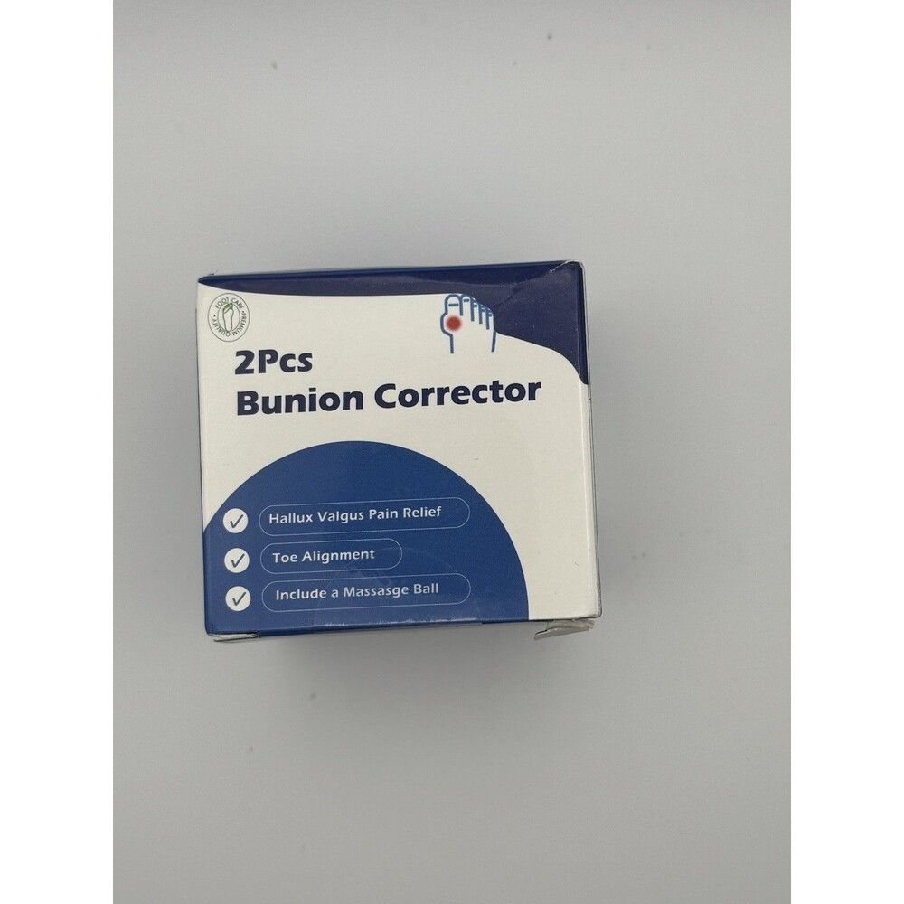 2Pcs Bunion Corrector Toe Aligner Hallux Valgus Relief + Massage Ball Set Beige